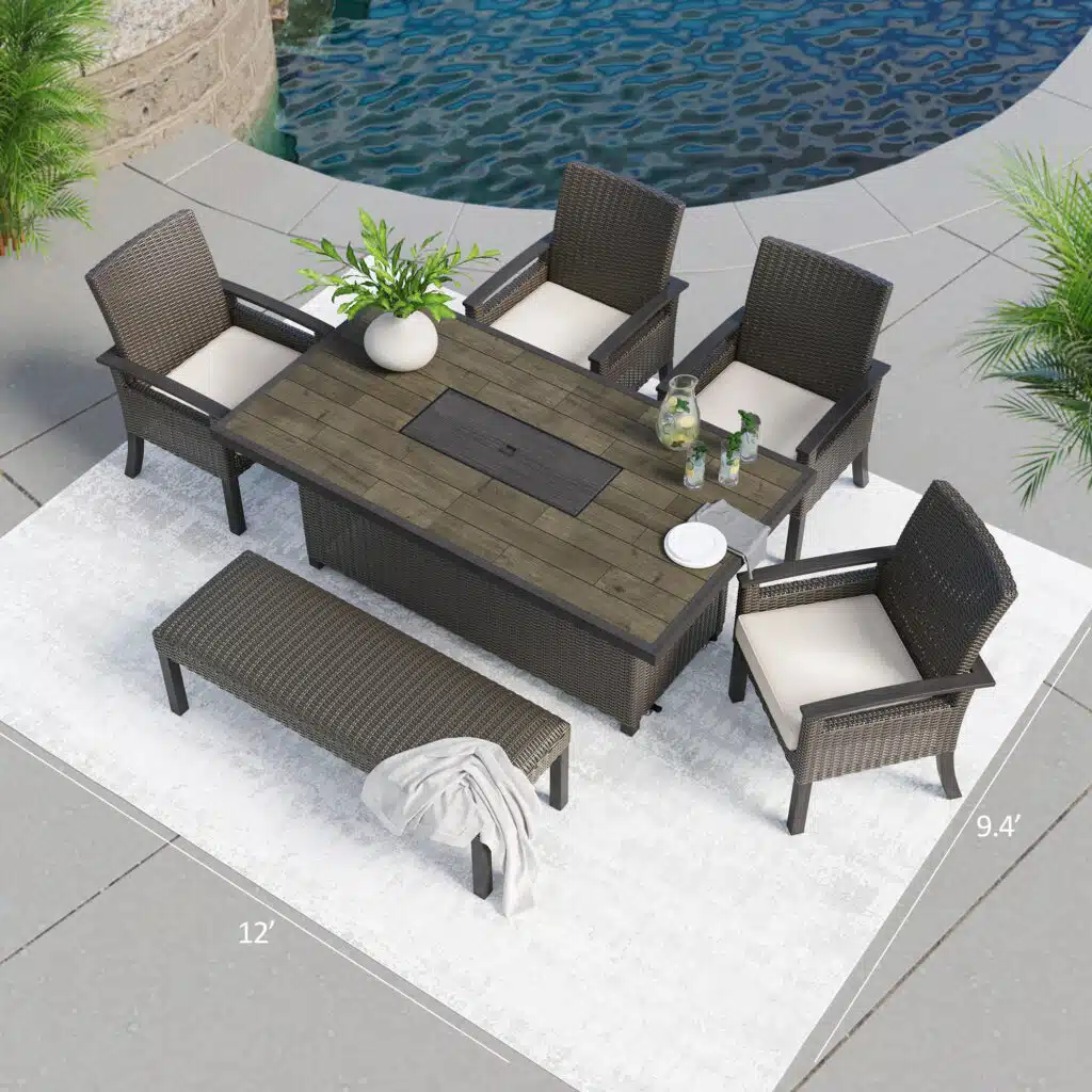 Las Palmas 6-Piece Fire Dining - Beige